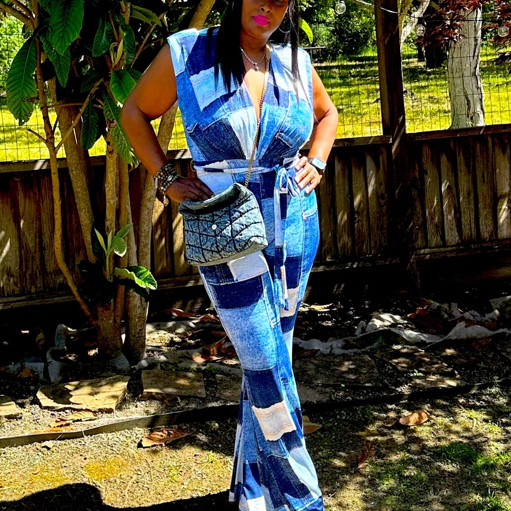 Denim Patchwork jumpsuit